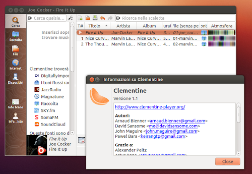 Clementine 1.1 su Ubuntu 12.10
