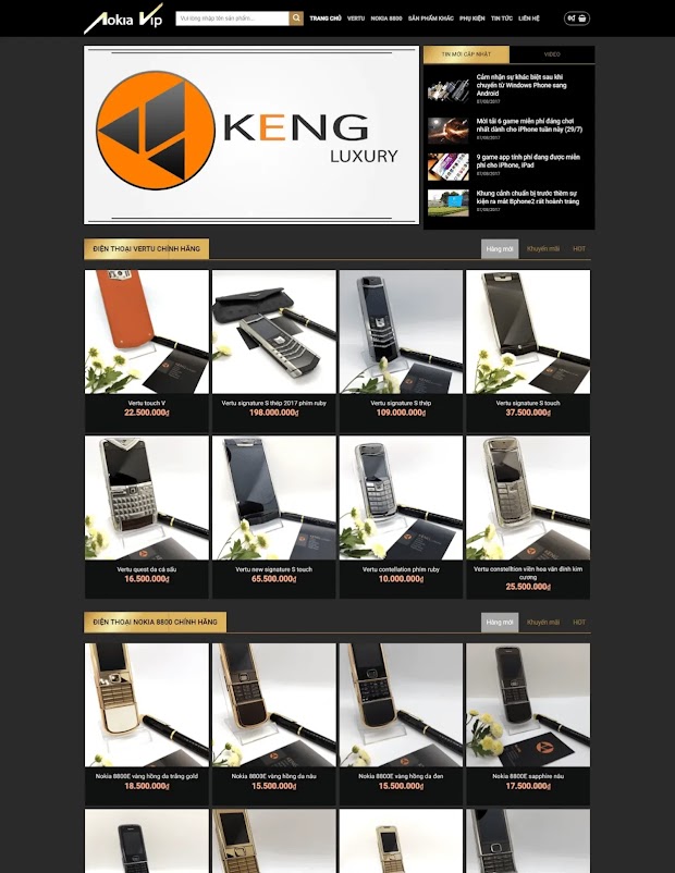 Thiết kế website bán điện thoại (VSM135) Thiết kế website bán điện thoại (VSM135)