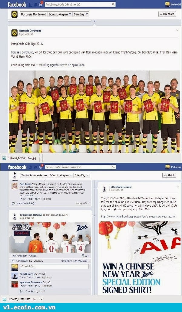 <3 Tự hào quá m.n ơi TOTTENHAM và DORTMUND chúc tết tiếng Việt kìa !!!