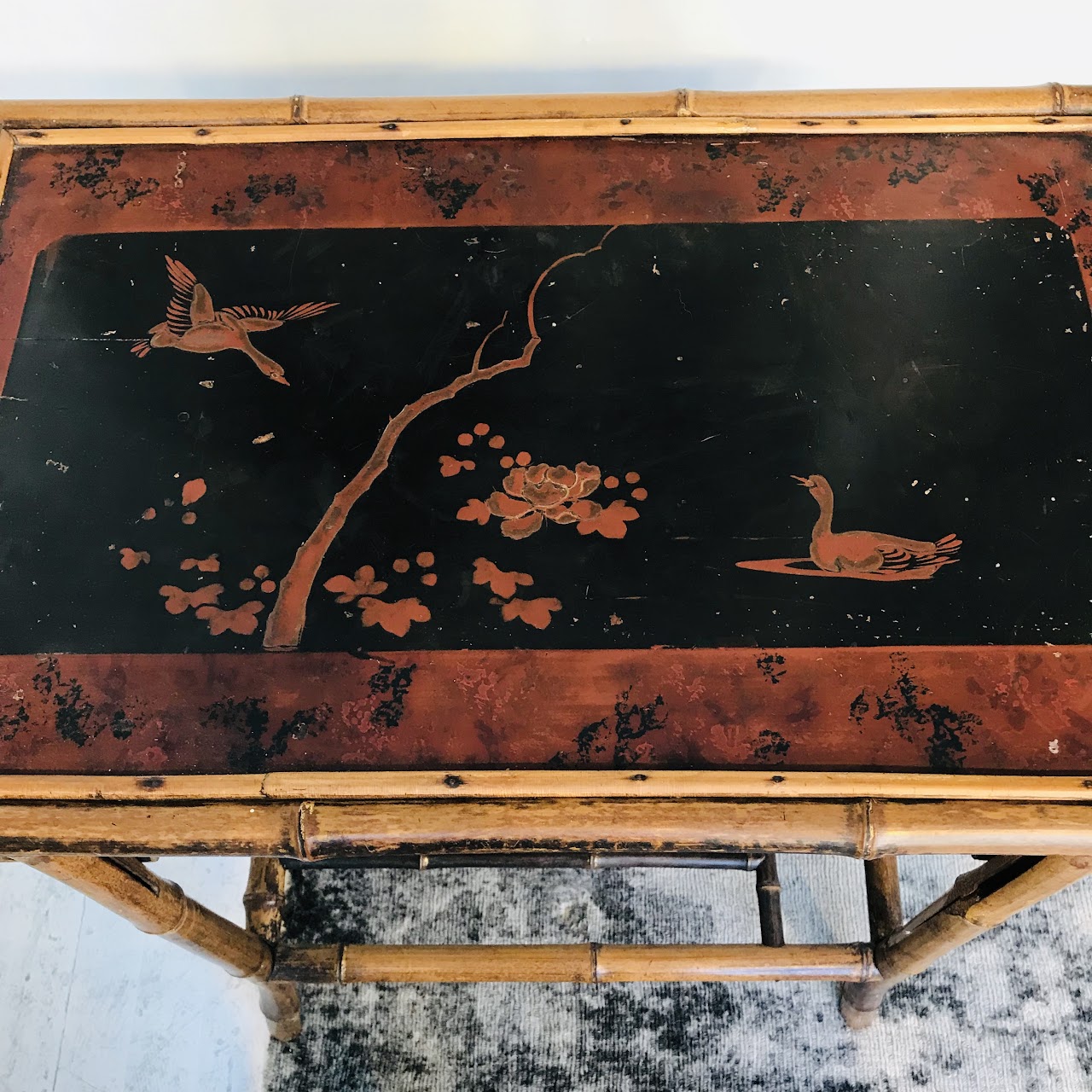 Bamboo Chinoiserie Accent Table