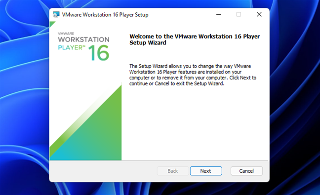 Installez gratuitement VMware Workstation Player 16