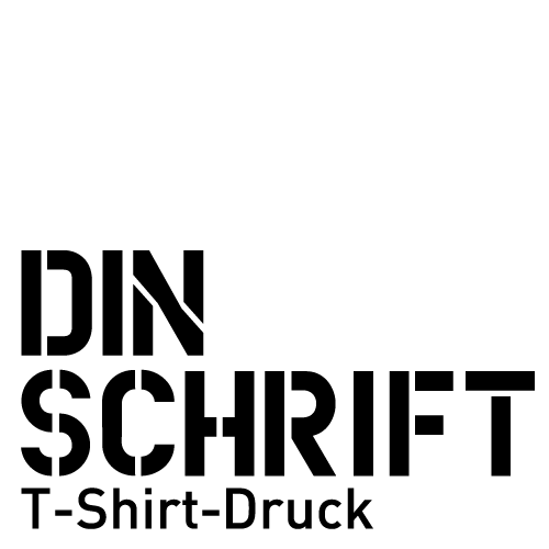 Dinschrift T-Shirt-Druck / Showroom logo