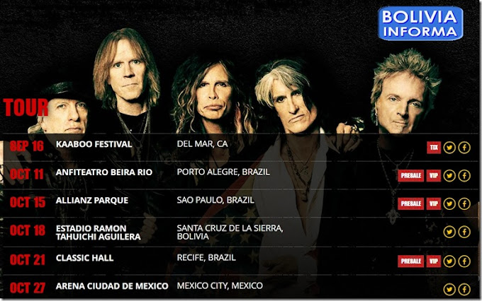 Aerosmith en Bolivia: 18 de octubre de 2016