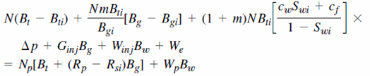 mecanismos de producción en yacimientos ecuación generalizada de balance de materiales