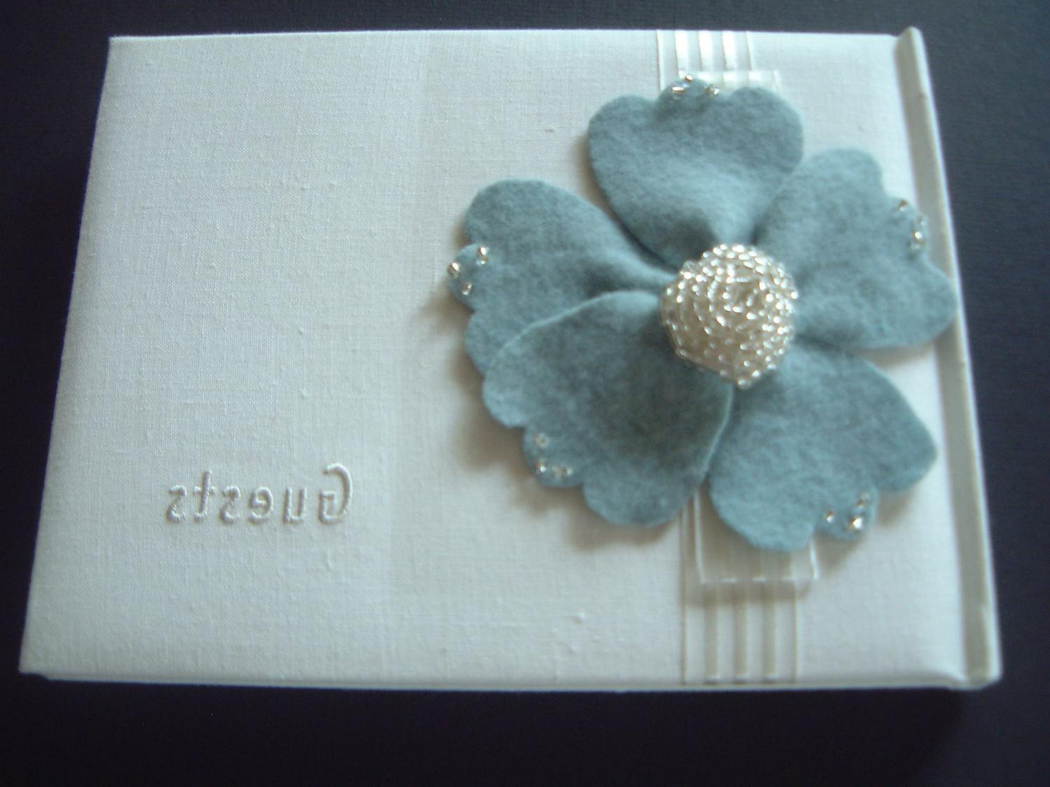 Guest Book Anemone Wedding Tiffany Blue Flower Hallmark White