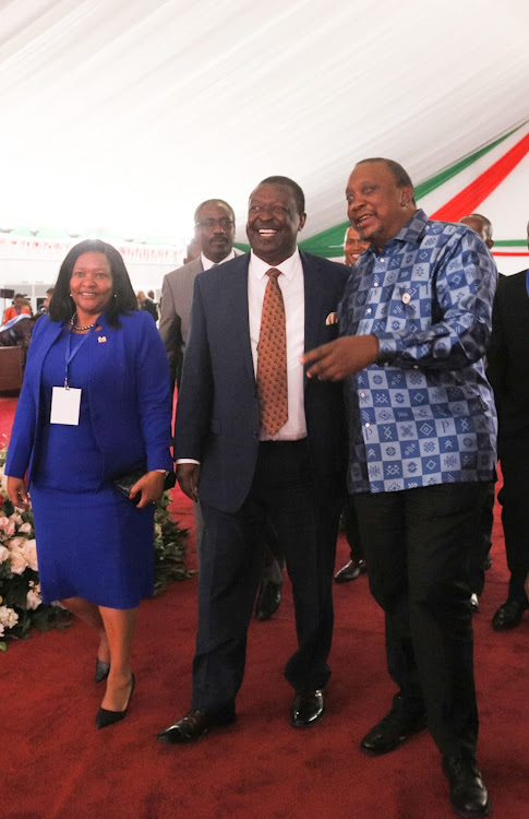 Retired President Uhuru Kenyatta and prime CS Musalia Mudavadi in DRC