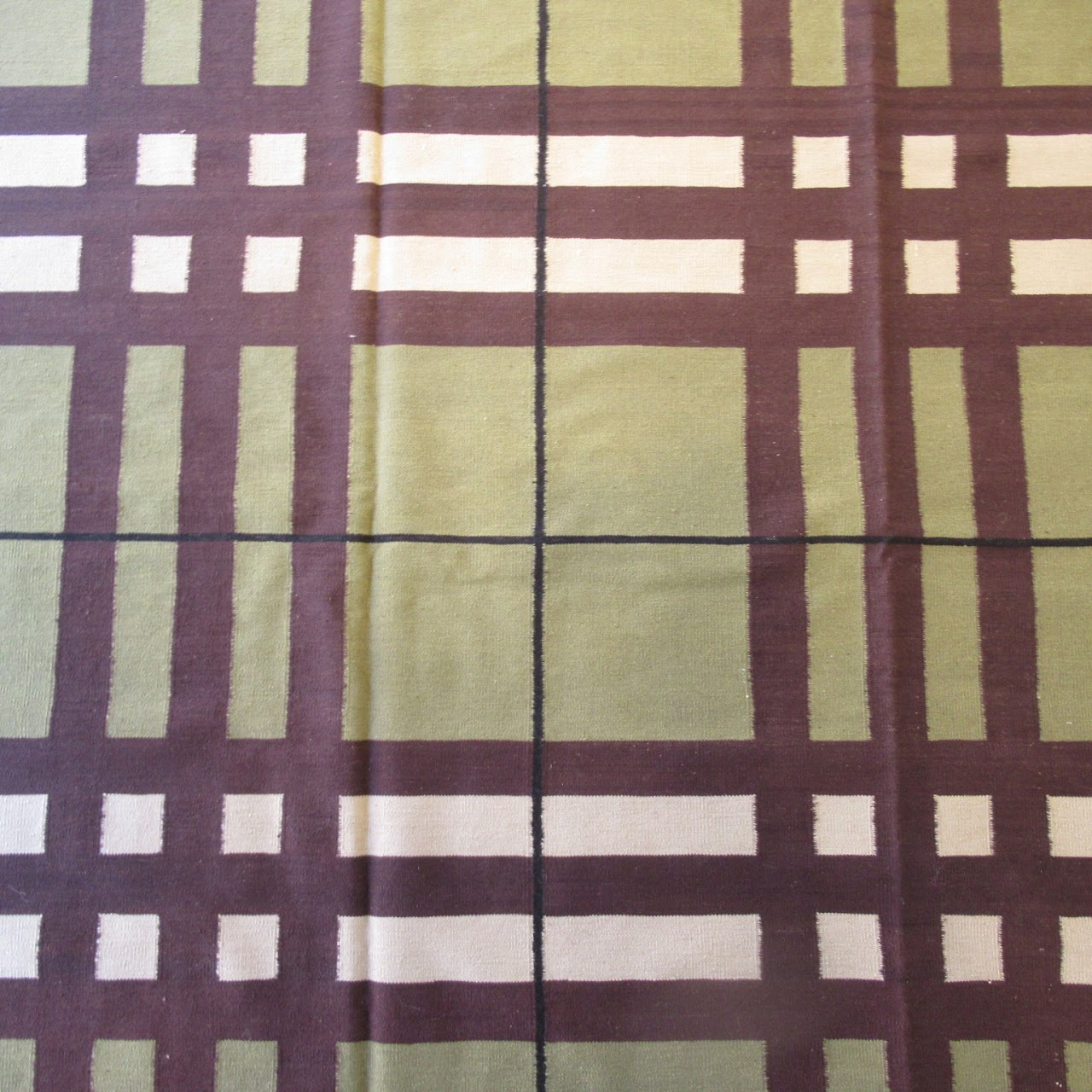 Oversized Plaid Wool Area Rug 2