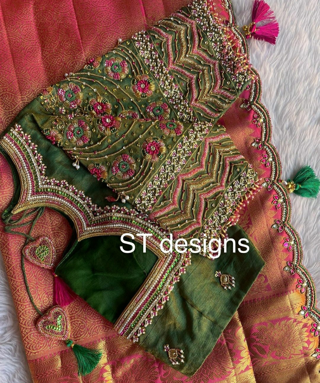 Top Aarai work blouse design unique blouse design ideas (check for more ...