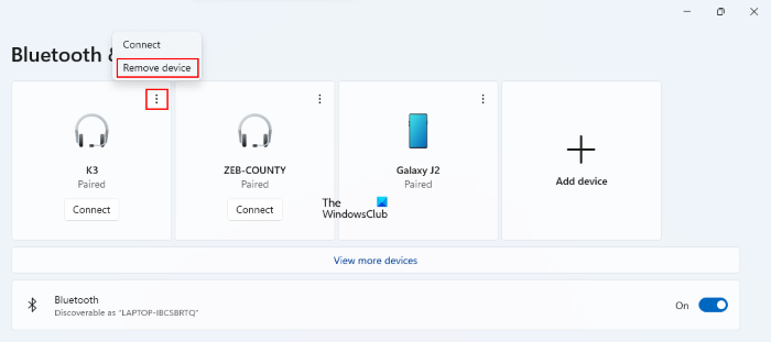 Eliminar dispositivo Bluetooth Configuración de Windows 11