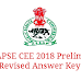 APSE CEE 2018 Prelims Revised Answer Key