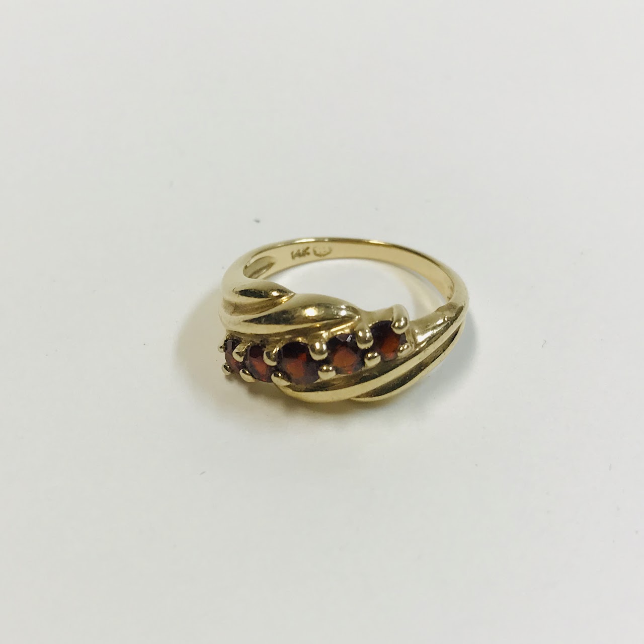 14K Gold and Red Stone Ring