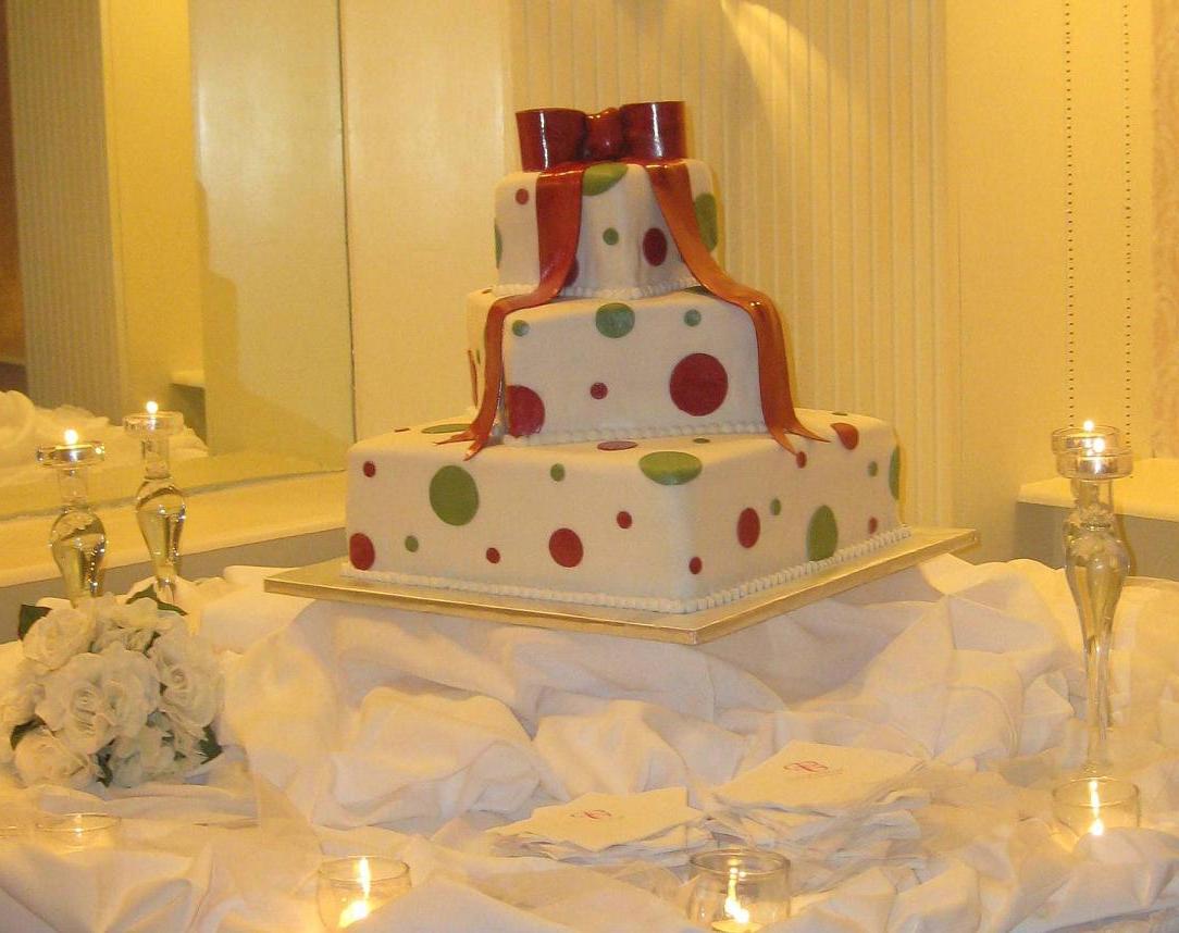 polka dot wedding cake image