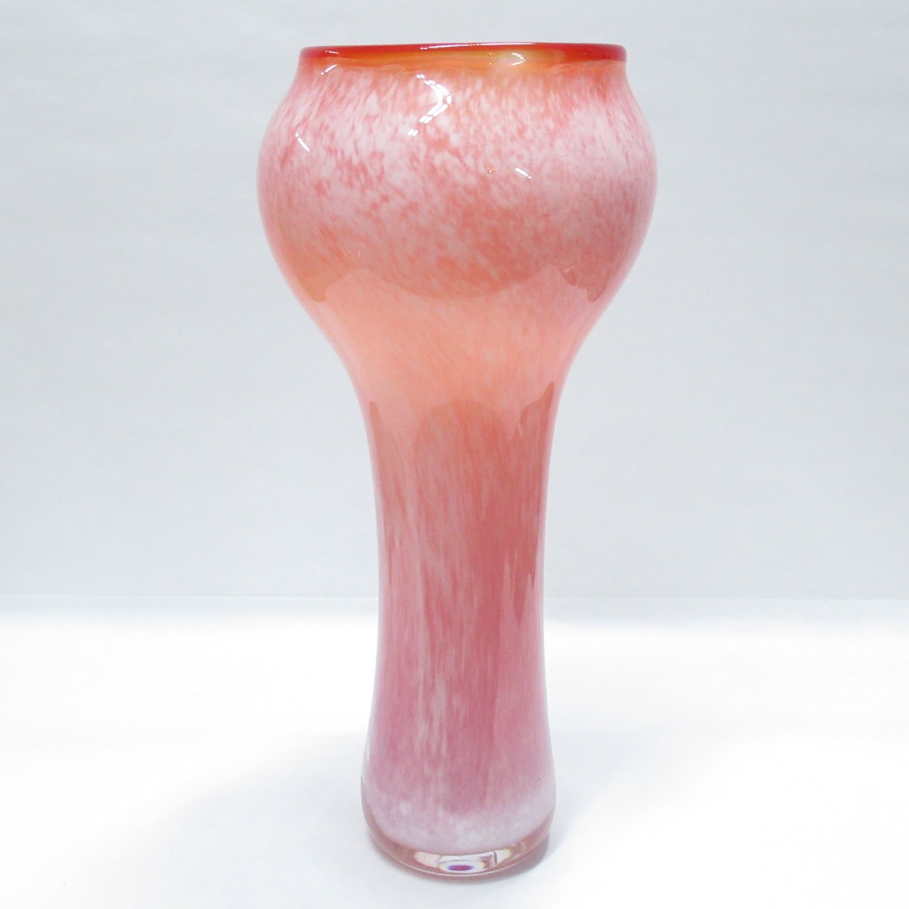 Pink Signed Art Glass Vase