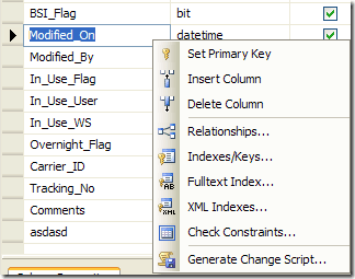 hasilkan skrip perubahan sql