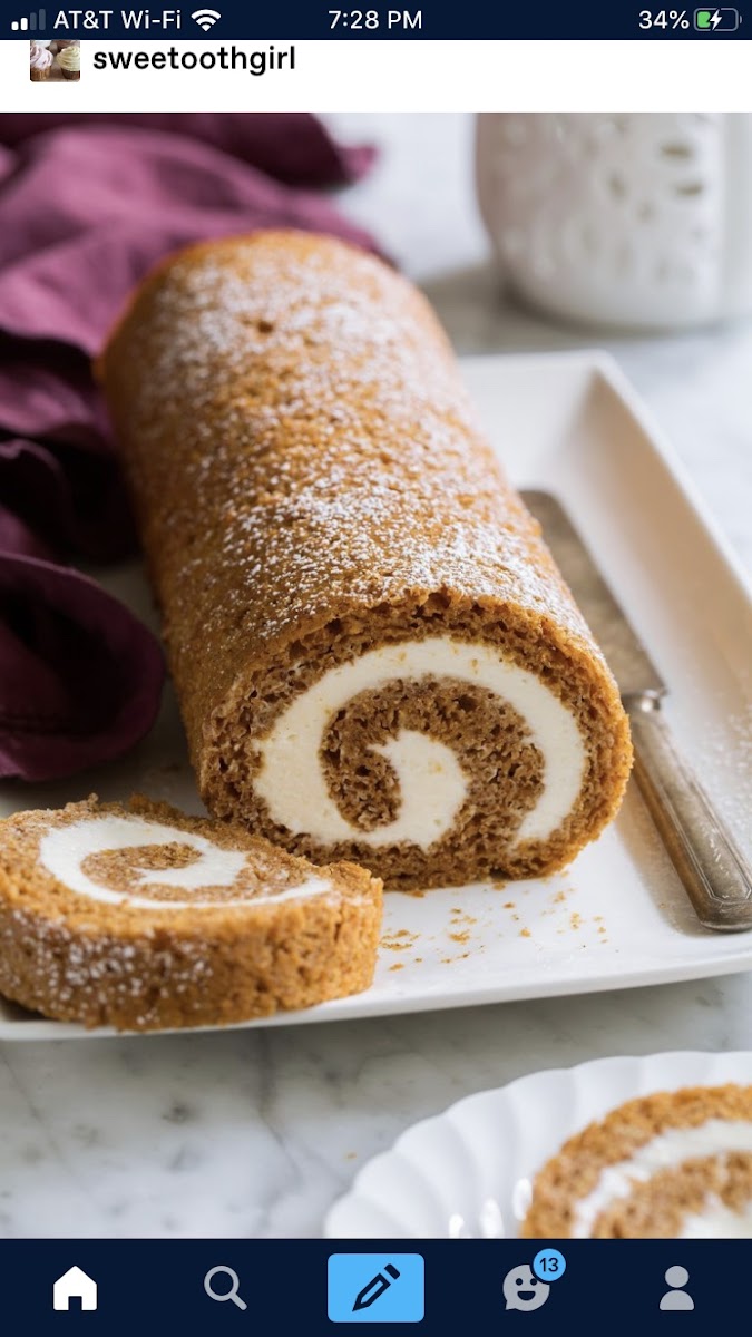 Their GLUTEN FREE pumpkin rolls are large in length, diameter and FULL of delicious flavor. Great by the slice or purchase a whole one for your holiday gatherings.