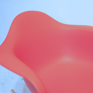 Eames-Style Red Rocking Chair