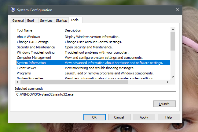 Configuración del sistema, msconfig, Windows