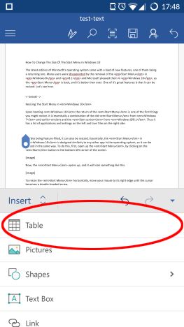 Microsoft Word, Android, документы, таблицы, вставка, редактирование, стиль
