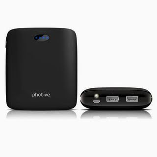 Photive 12000mAh Dual USB Portable Battery Charger. External USB Battery Charger for iPad Air, Mini, iPhone 5S, 5C, 5, 4S, Galaxy S5, S4, S3, Note 3, Nexus 4, 5, 7, 10, HTC One, One 2 (M8) and more