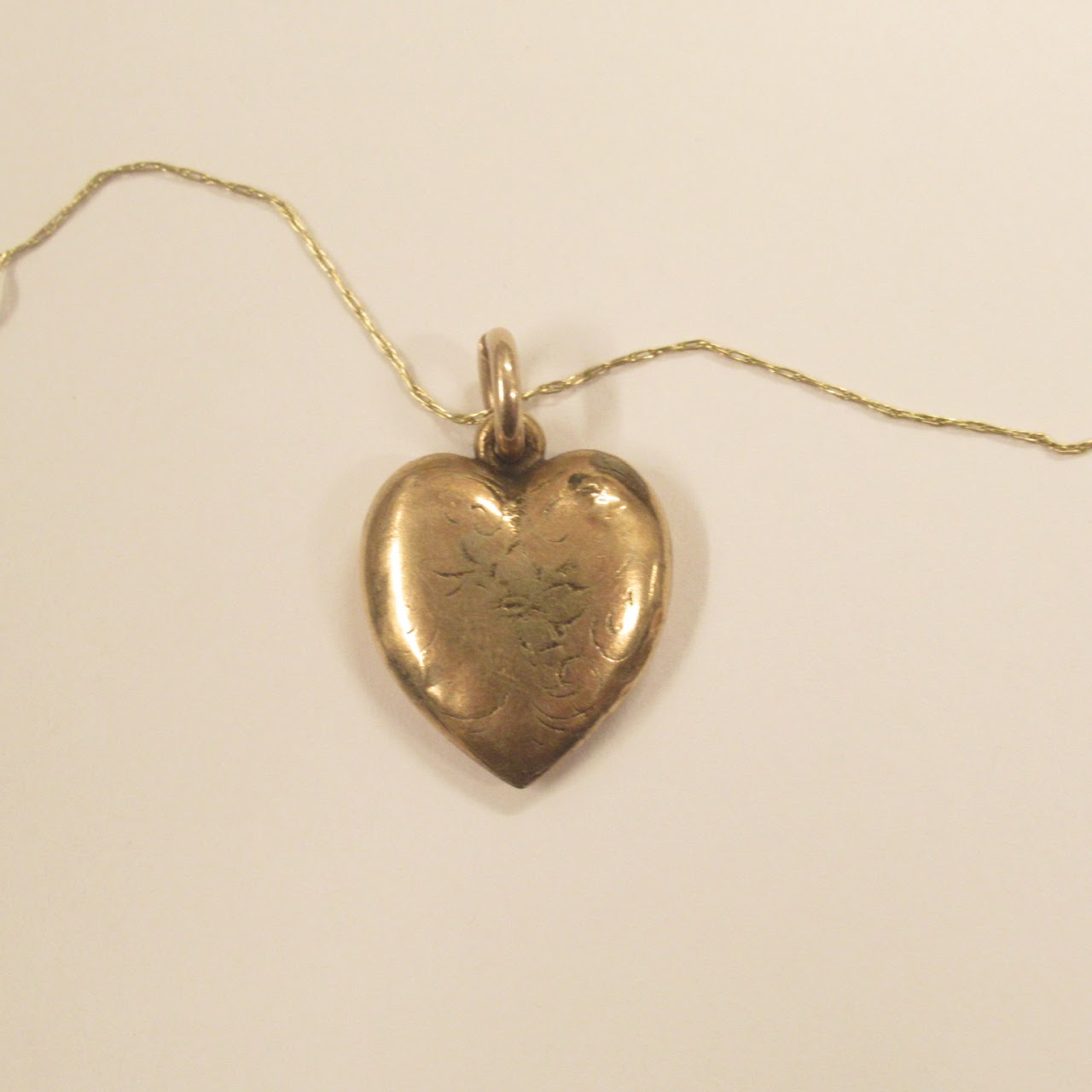 14K Gold Heart Pendant with 10K Gold Chain