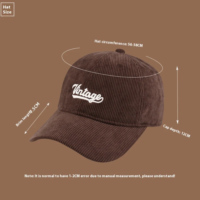 Title 5, Casquette de baseball en velours côtelé pour fe...