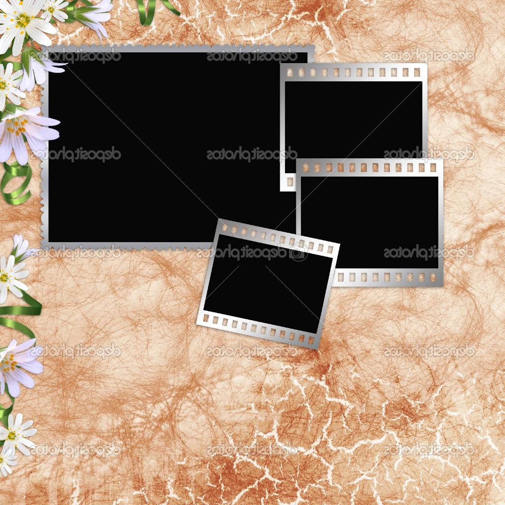 Background with frame and flowers