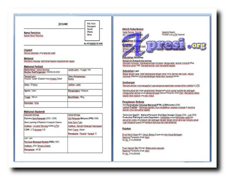 Cara Membuat Resume dan Contoh Resume Temuduga 1