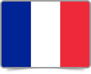 French framed flag icons with box shadow