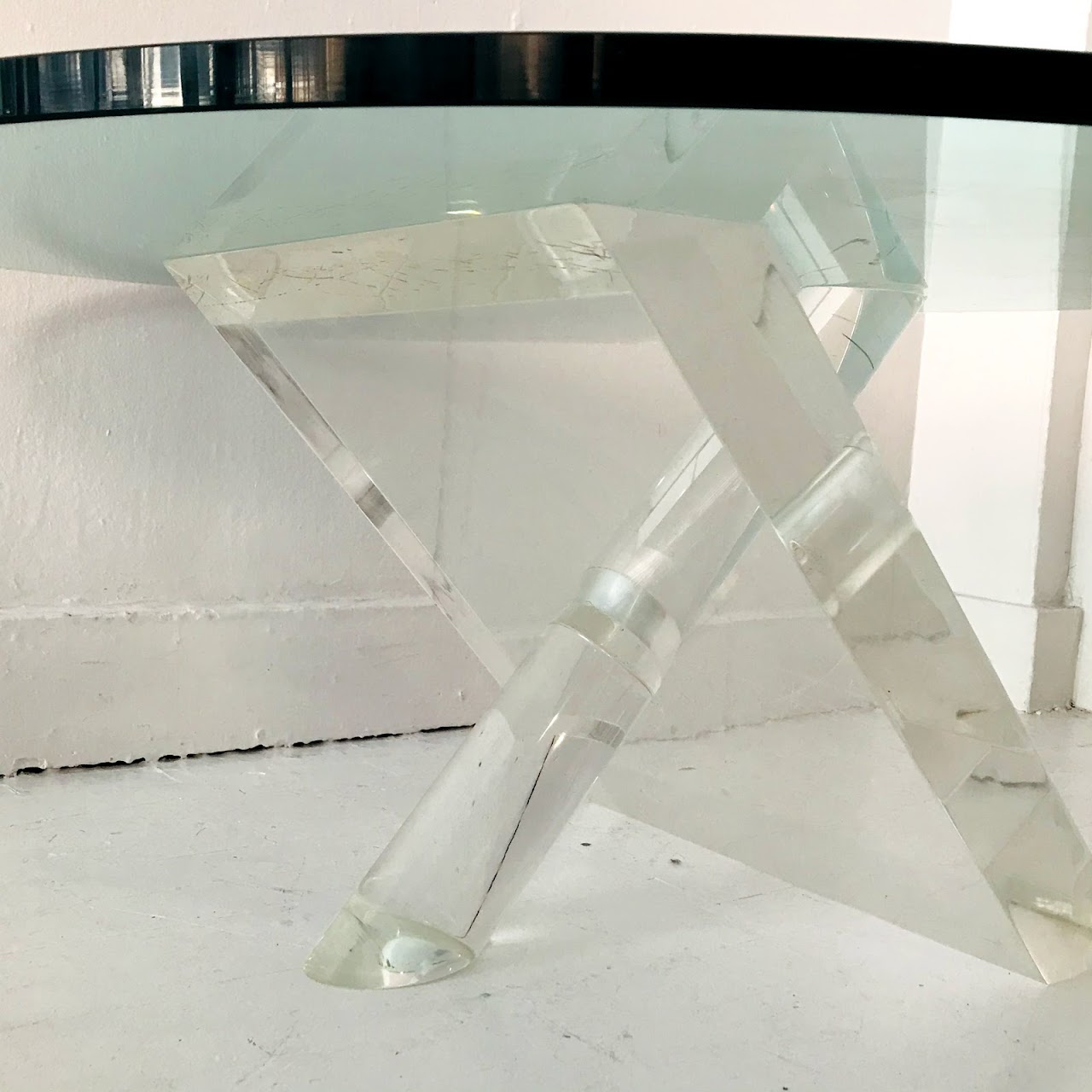 1960s Lucite & Glass Cocktail Table