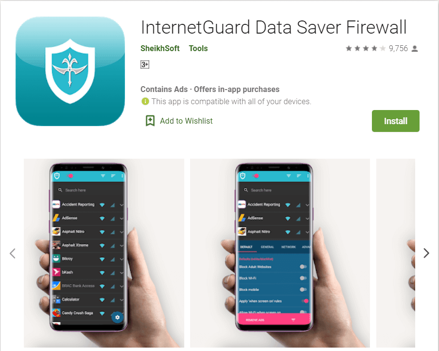 Internet Guard Data Saver Firewall|  แอพตรวจสอบไฟร์วอลล์ที่ดีที่สุดสำหรับโทรศัพท์ Android