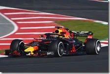 Daniel Ricciardo con la Red Bull nei test di Barcellona 2018