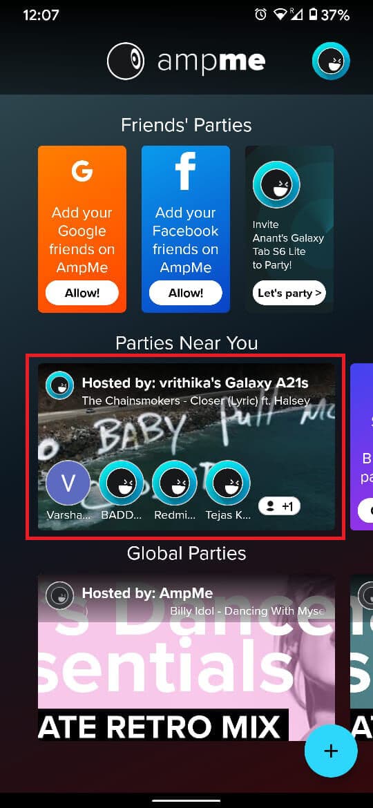 tìm thấy bữa tiệc được tổ chức bởi thiết bị chính |  Cách sử dụng Điện thoại Android làm Loa