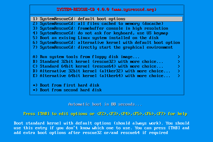 Disponible SystemRescueCd 4.0