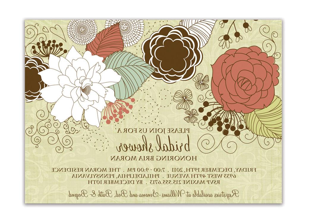 Bridal Shower Invitation Shabby Chic Floral Baby Shower Wedding Invitation