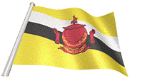 Bruneian flag on a flag pole gif animation