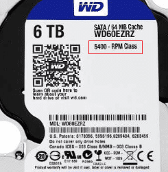 ổ cứng có nhãn với RPM chính xác của ổ