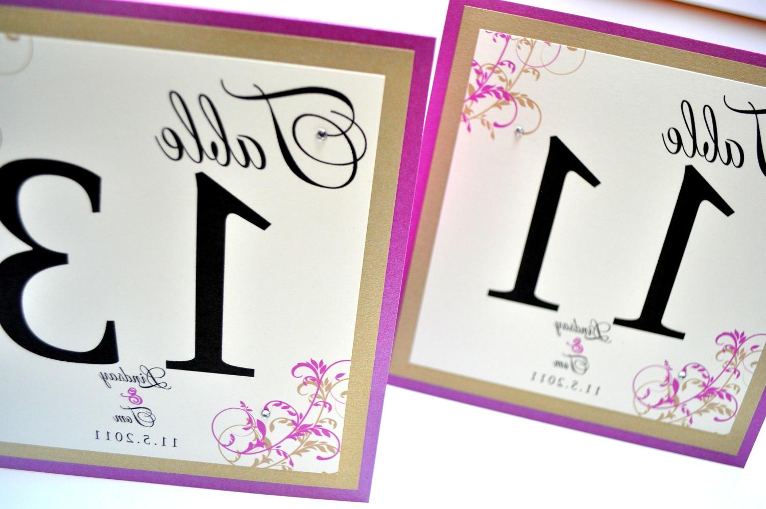 Table Numbers for wedding reception choose 2 paper colors