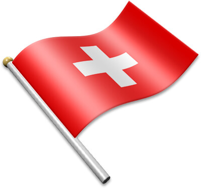 Flag pole The Swiss flag on a flagpole clipart image