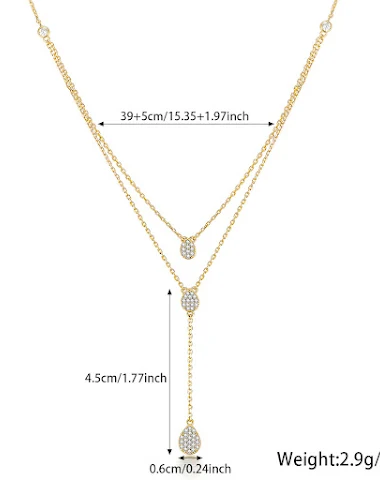 Elegante collar doble de plata 925 - 2