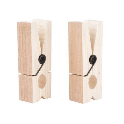 Present Time Leitmotiv Clothespin Wall Mounted Coat Hangers, Set of 2