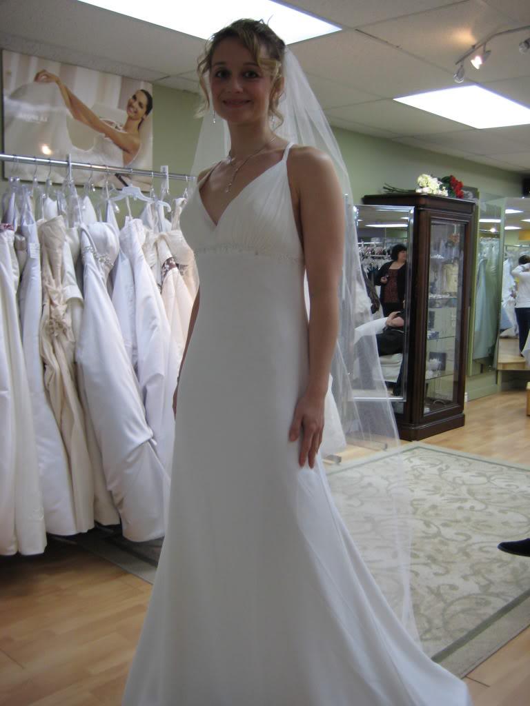 It was kind of funny, another bride was trying on a really puffy dress.