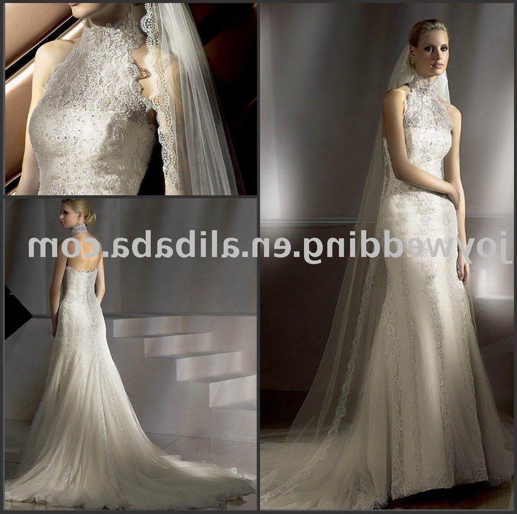 Popular new white ivory lace wedding gown W1626