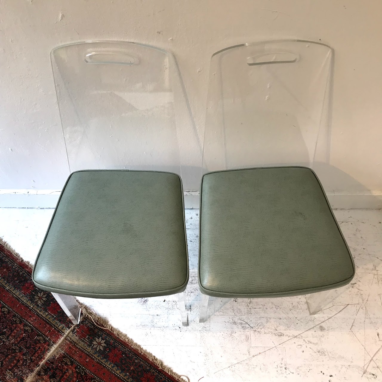 Lucite Side Chair Pair