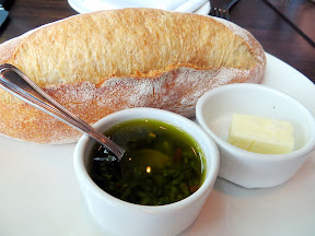 Ox restaurant Bread, butter, and chimichurri sauce