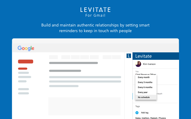 Screenshot of Levitate for Gmail