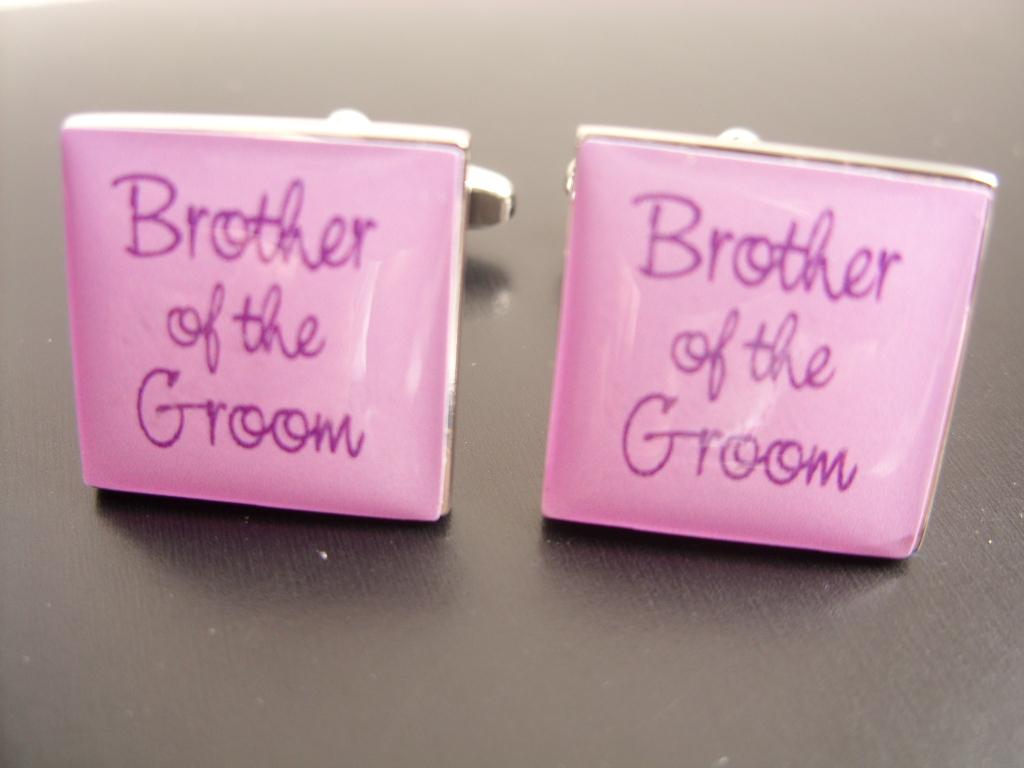 Brother of the Groom Lilac Wedding Cufflinks