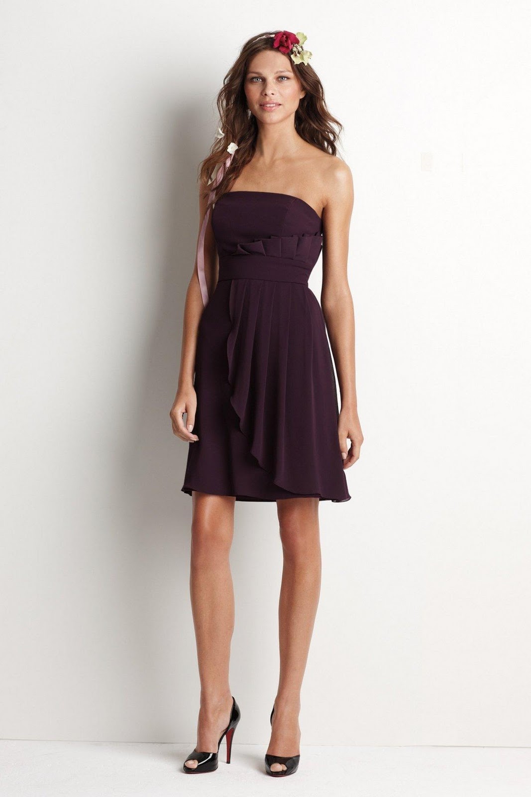 Plum Bridesmaid Dresses Knee