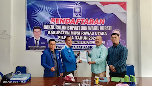 Hari Pertama, Rehal Ikmal Resmi Ambil Formulir Pendaftaran Bakal Calon Bupati Muratara 2024