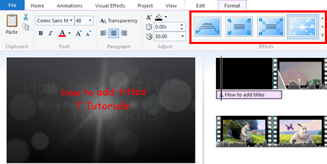 Windows, Movie Maker, 영화, 타일, 캡션, 크레딧 추가