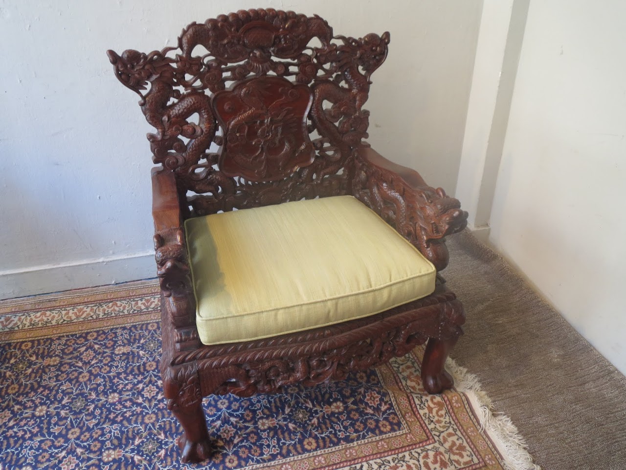 Vietnamese Carved Dragon Chair